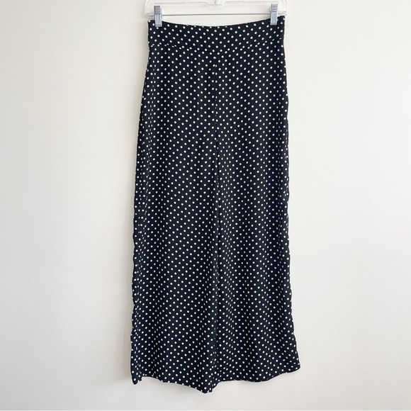 Zara polka dot wide leg pants high rise trousers crop artsy teacher fun small S - Picture 1 of 13